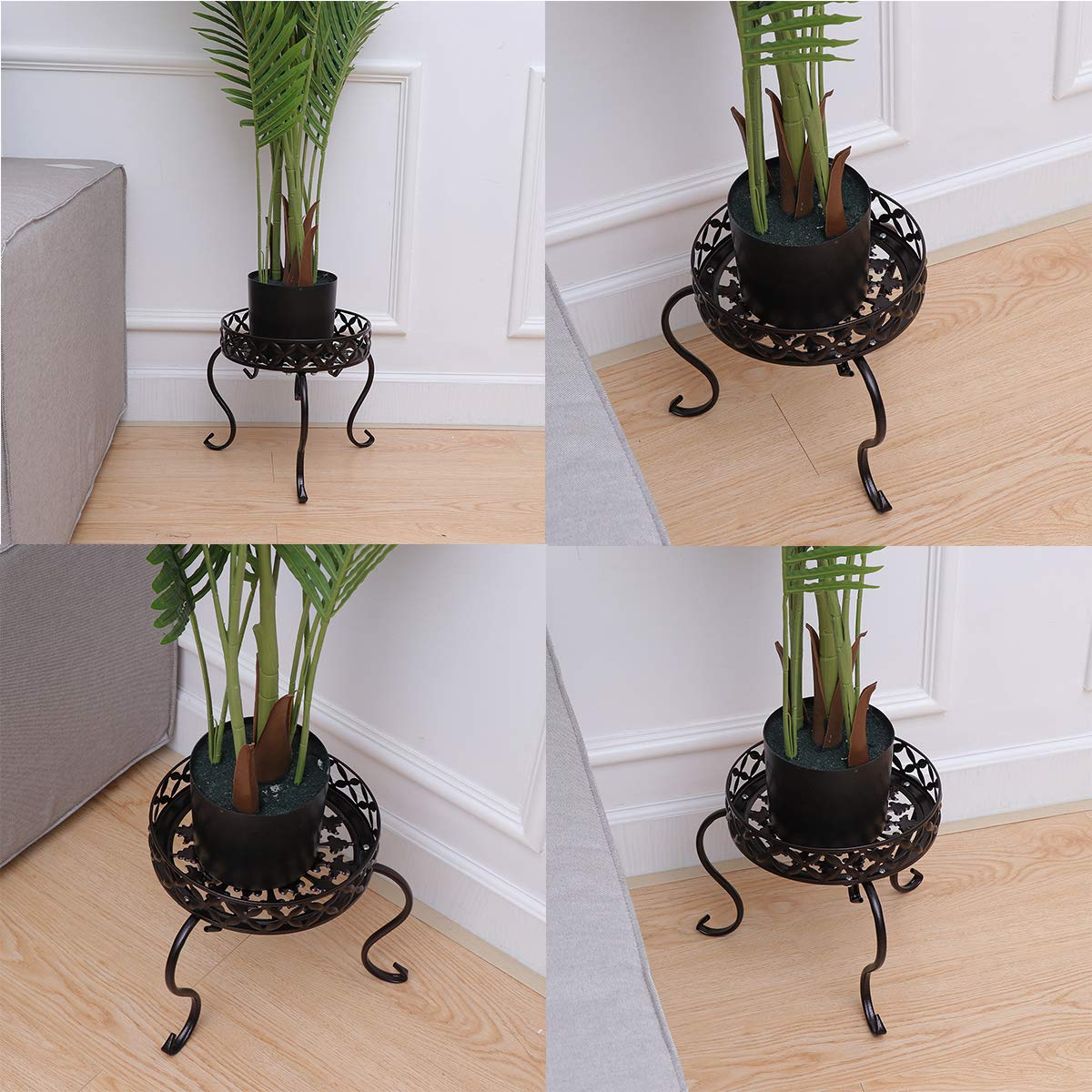 Yardwe Metal Plant Stand - Indoor Outdoor Flower Pot Holder, Iron Rack for Plants (Bronze) | Perfect for Patio, Garden, Balcony & Home Decor
