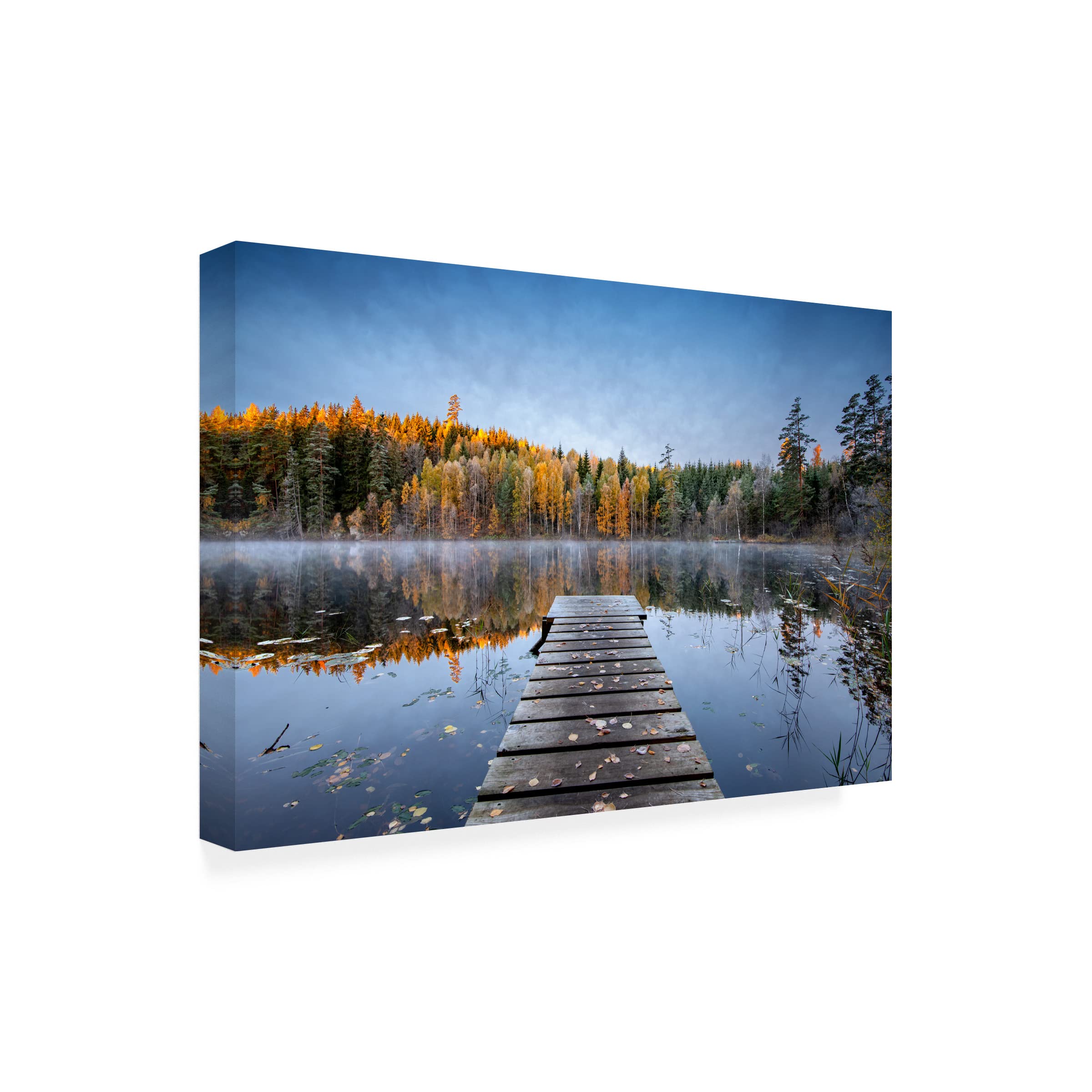 Trademark Fine Art 'Autumn Pier' Canvas Wall Art Print by Keller - Perfect for Living Room, Bedroom & Office Decor