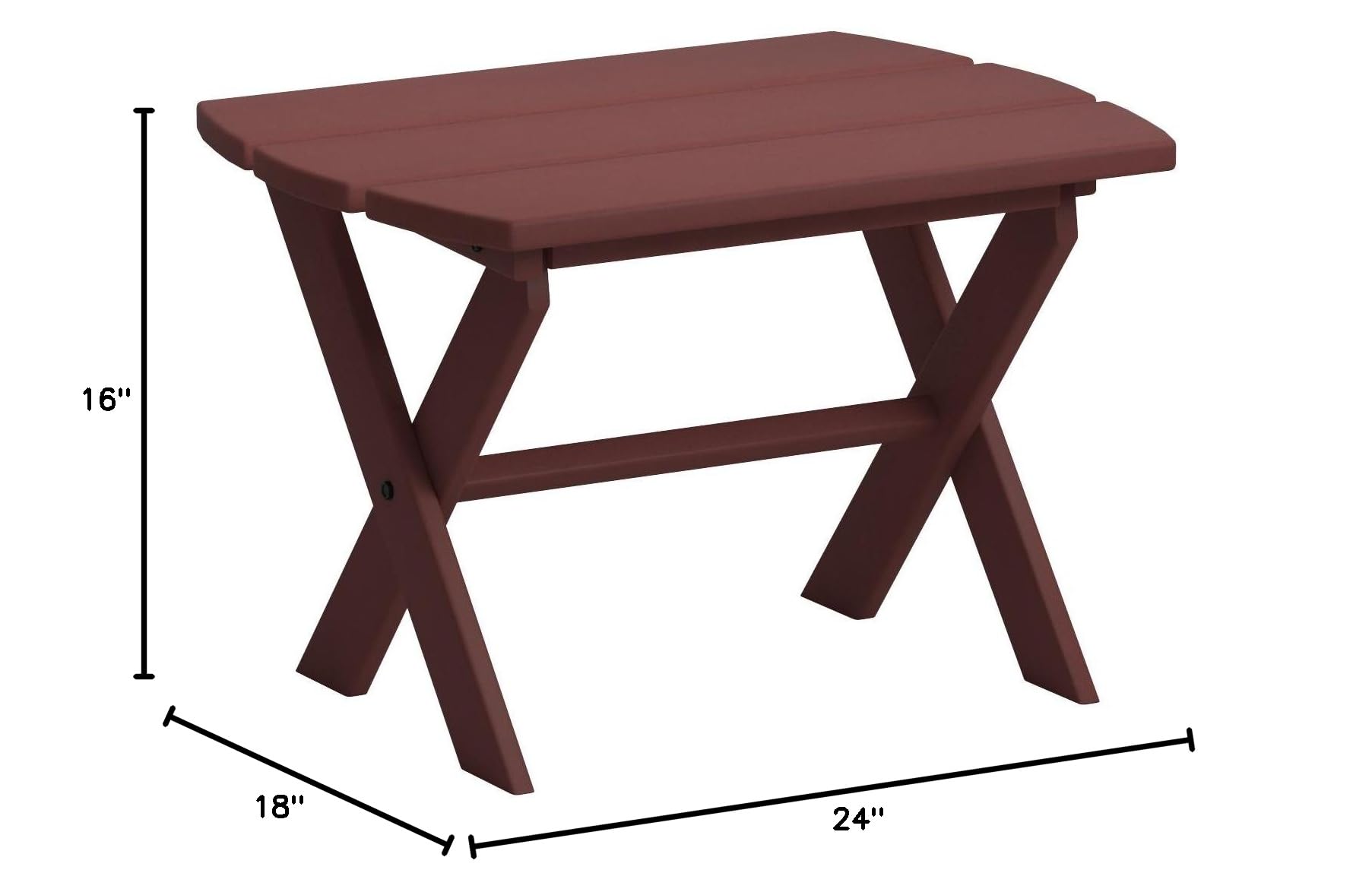 A & L Furniture Poly Folding End Table - Cherry Wood Finish - Compact Side Table for Small Spaces, Patio, Dorm Room or Living Room Decor