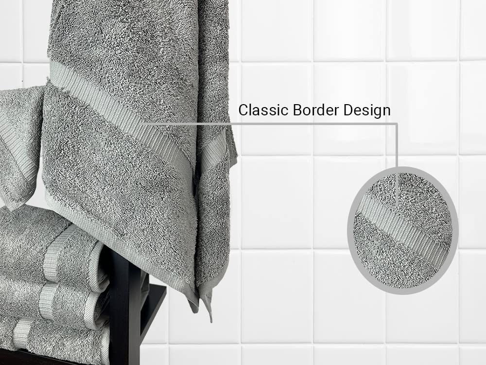 Premium Turkish Cotton Bath Towels - Super Soft & Highly Absorbent (4-Piece Set, Gray) for Spa, Bathroom & Luxury Home Use