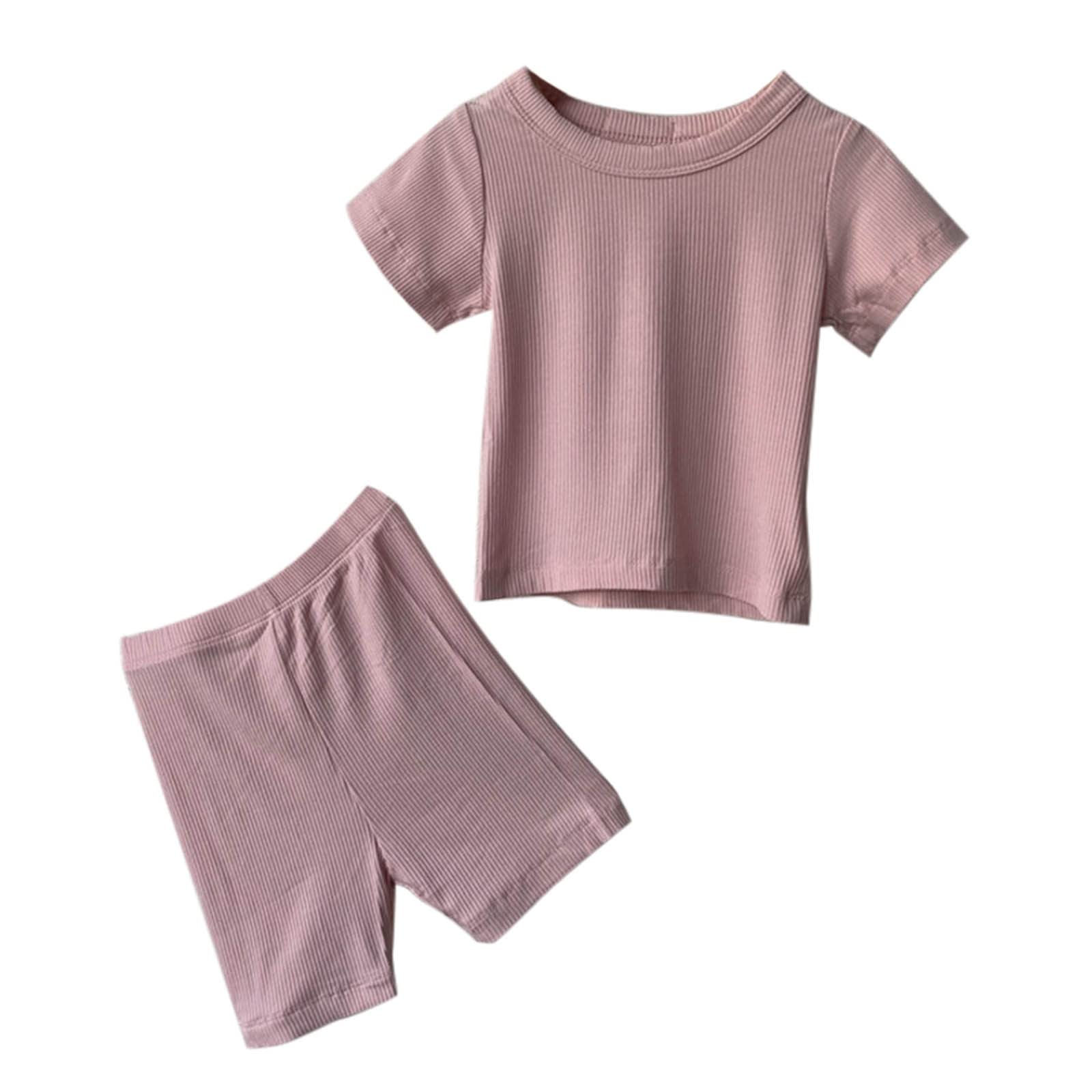 Baby Halloween Costume Set - Ribbed Cotton Short Sleeve T-Shirt & Shorts for Newborns & Infants (Pink) | Perfect for Halloween Parties, Photo Shoots & Seasonal Outfits