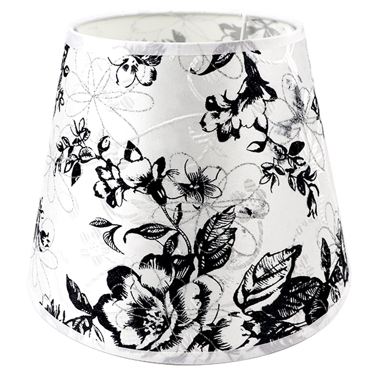 E27 Screw Lampshade - Floral Drum Lamp Shade with Hardback for Table Lamp Replacement, Chandelier & Wall Light Accessories - Perfect for Living Room, Bedroom & Office Decor
