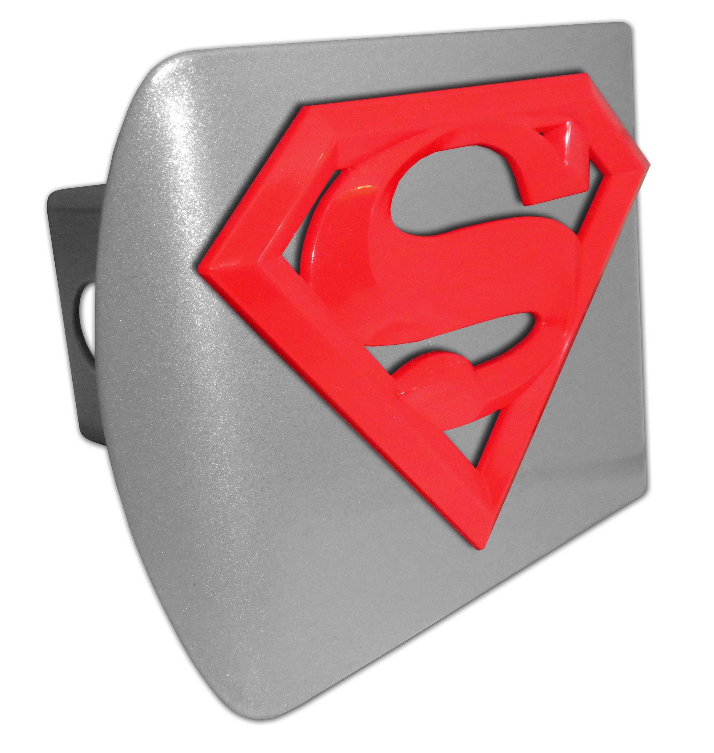 Superman Red & Matte Black All Metal Hitch Cover - Durable Car Accessory for Trucks, SUVs & Trailers - Perfect for Road Trips, Camping & Off-Road Adventures