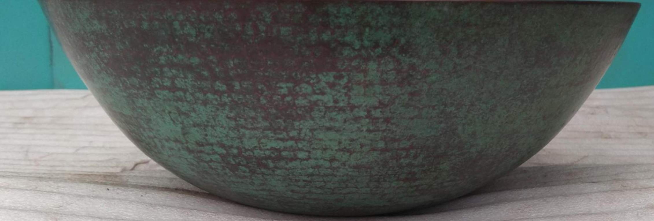 Round Verde Copper Vessel Sink - Handcrafted Bathroom Basin with Antique Patina Finish | Perfect for Modern Farmhouse, Rustic Bathroom & Luxury Powder Room Decor