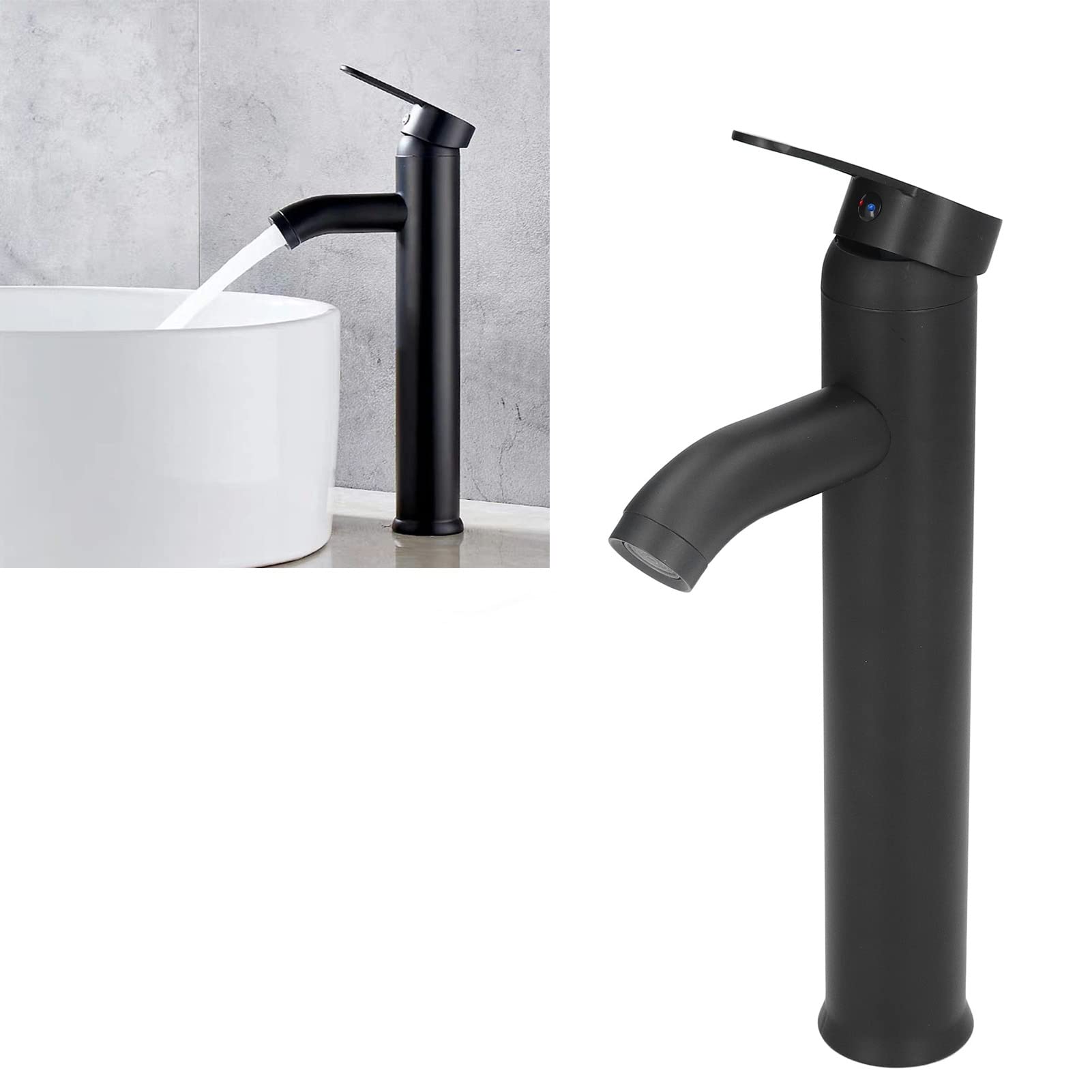 Stainless Steel Single Handle Bathroom Sink Faucet - Matte Black G1/2 Water Tap for Kitchen, Garden & Lavatory | Hot & Cold Water Mixer | Perfect for Modern Homes, Restaurants & Outdoor Sinks