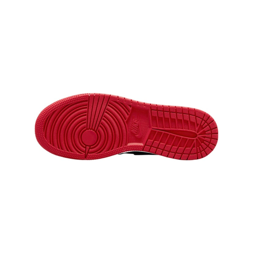 Air Jordan 1 High Retro GS Bred Patent Leather Basketball Shoes - Black/Varsity Red/White for Women & Girls - Perfect for Streetwear, Sneaker Collection & Basketball Games