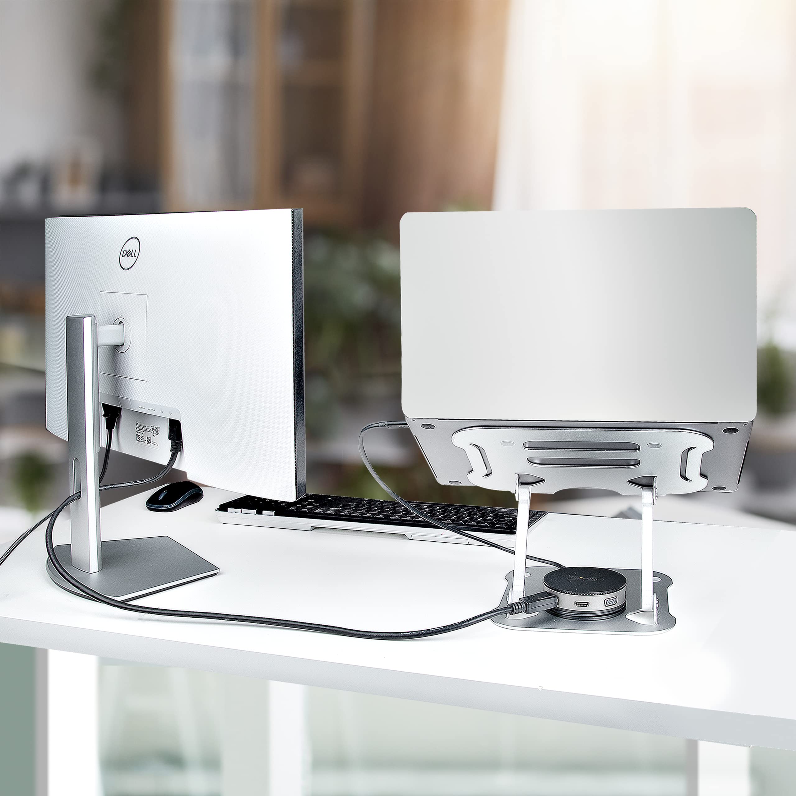StarTech.com Adjustable Laptop Stand for Desk - Ergonomic Aluminum Laptop Riser with Foldable Design, Supports Up to 22lbs (10kg) - Perfect for Home Office, Gaming & Workspace Setup