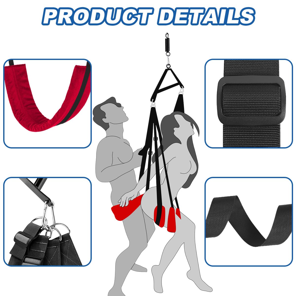 Adult Sex Swing with Adjustable Straps - BDSM Sling for Couples & Spice Up Bedroom Fun