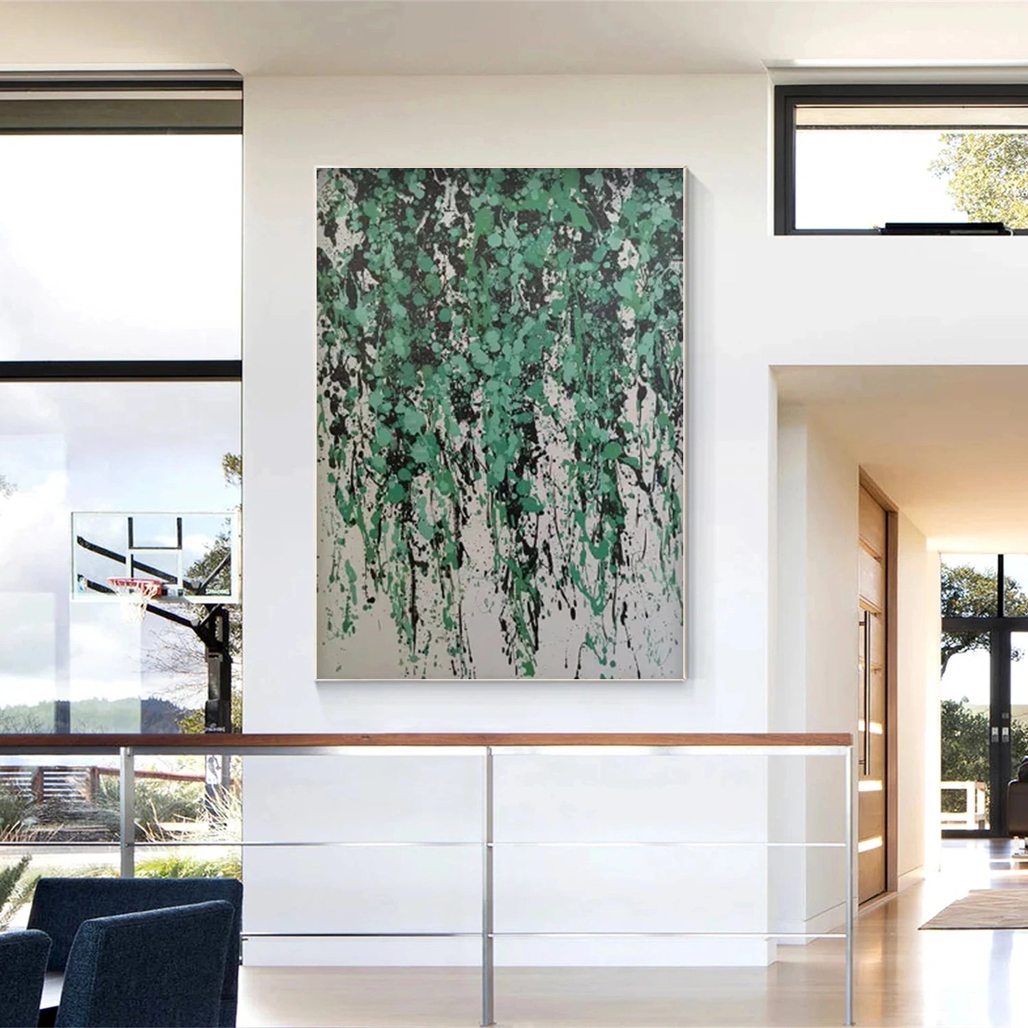 Beautiful Flower and Tree Painting Wall Art - Handmade Canvas Print for Home & Office Decor | Perfect for Living Room, Bedroom, or Gift