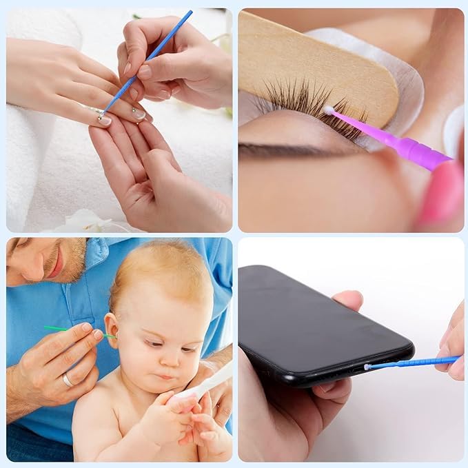 Bitrexup Micro Applicator Brushes - Disposable 1.5mm Eye Extension & Mascara Brushes (Pack of 100) | Perfect for Eyelash Extensions, Makeup Application & Dental Procedures