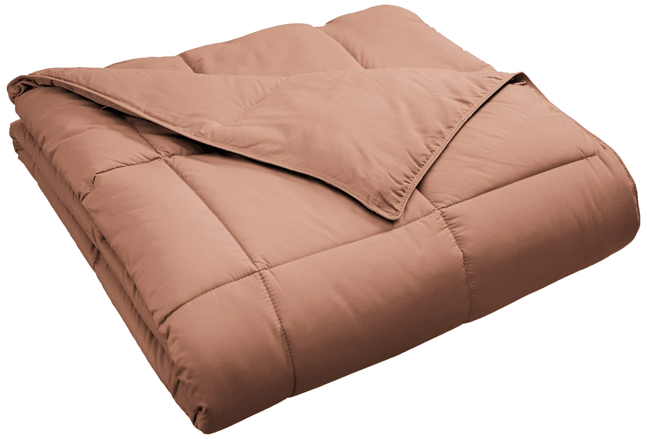 100% Cotton All-Season Comforter - 500 GSM Ultra Soft & Warm Winter Duvet with Corner Tabs | Box Stitched, Machine Washable | Queen/Full Size in Camel | Perfect for Cozy Bedrooms & Guest Rooms
