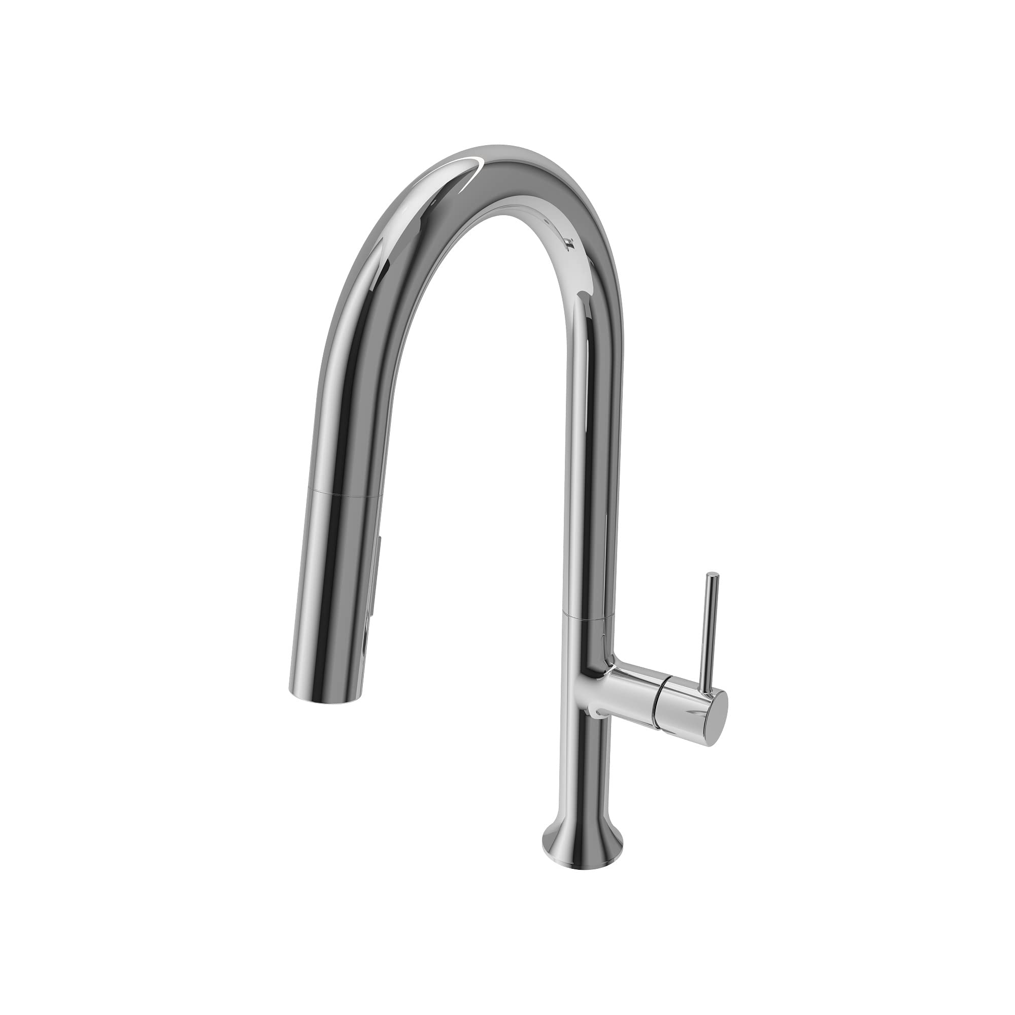 BOCCHI Tronto 2.0 Pull-Down Chrome Kitchen Faucet - High Arc Modern Sink Faucet with Sprayer for Home & Restaurant Use
