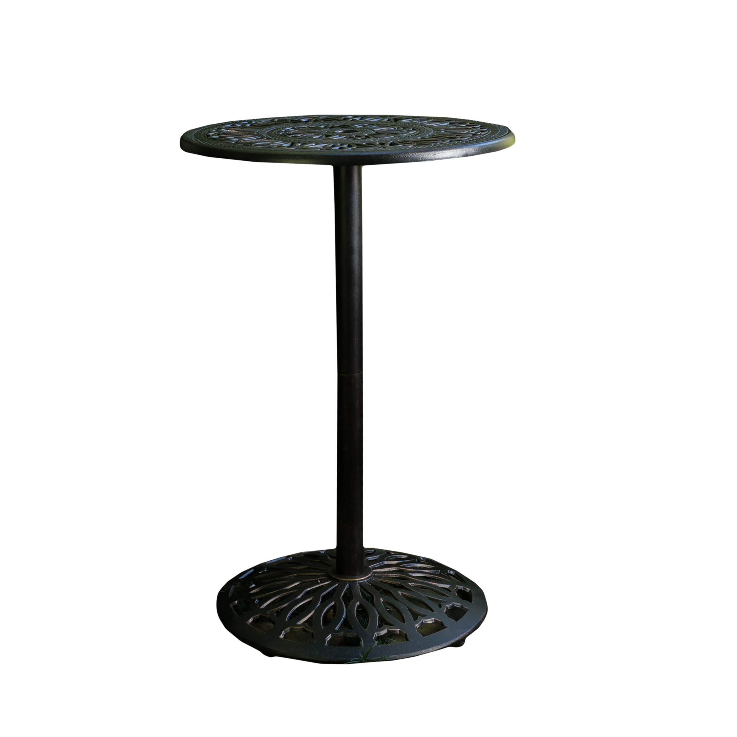 Christopher Knight Home Edmonson Outdoor Cast Iron Bar Table - Shiny Copper Finish - Perfect for Patio, Garden, Poolside & Backyard Entertaining