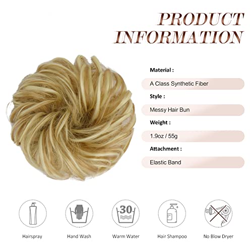 Large Curly Hair Bun Scrunchie Extension - Perfect for Ponytails, Updos & Everyday Hairstyles