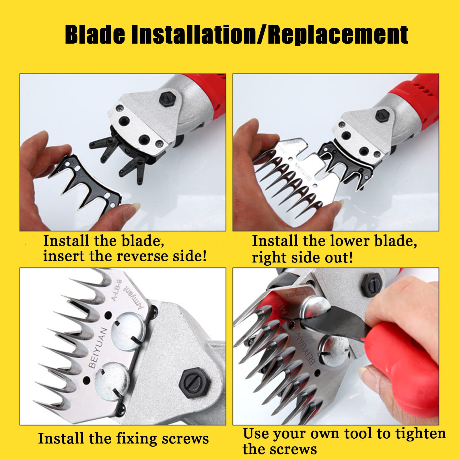 900W Electric Sheep Shears - 6-Speed Adjustable Wool Clippers for Goats, Cattle & Livestock - High Efficiency Professional Grooming Tool (110V, Red) - Perfect for Farm Shearing, Wool Harvesting & Animal Care