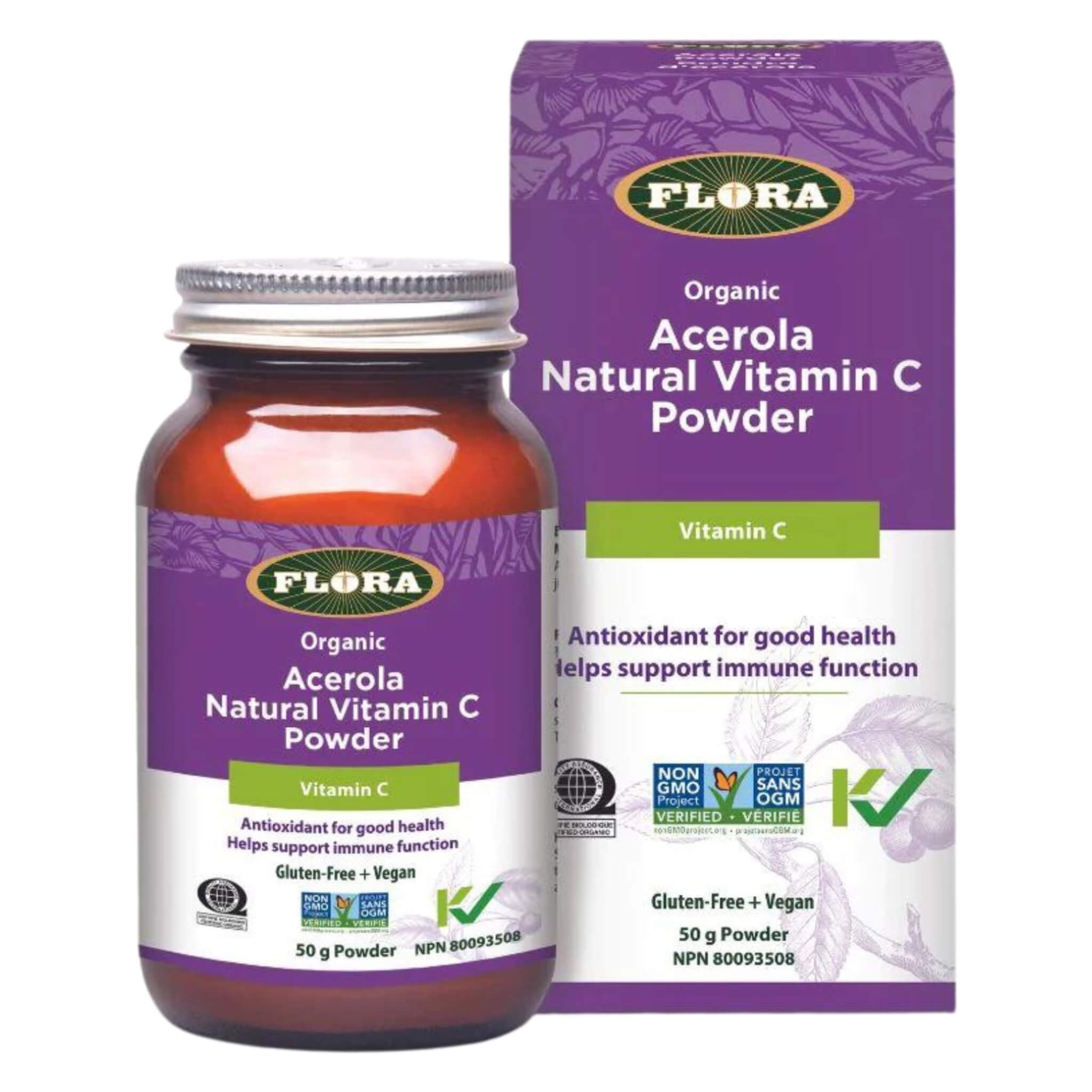 Organic Acerola Natural Vitamin C Powder - 100% Pure, Vegan & Non-GMO - Immune Support Supplement - Perfect for Smoothies, Juices & Baking