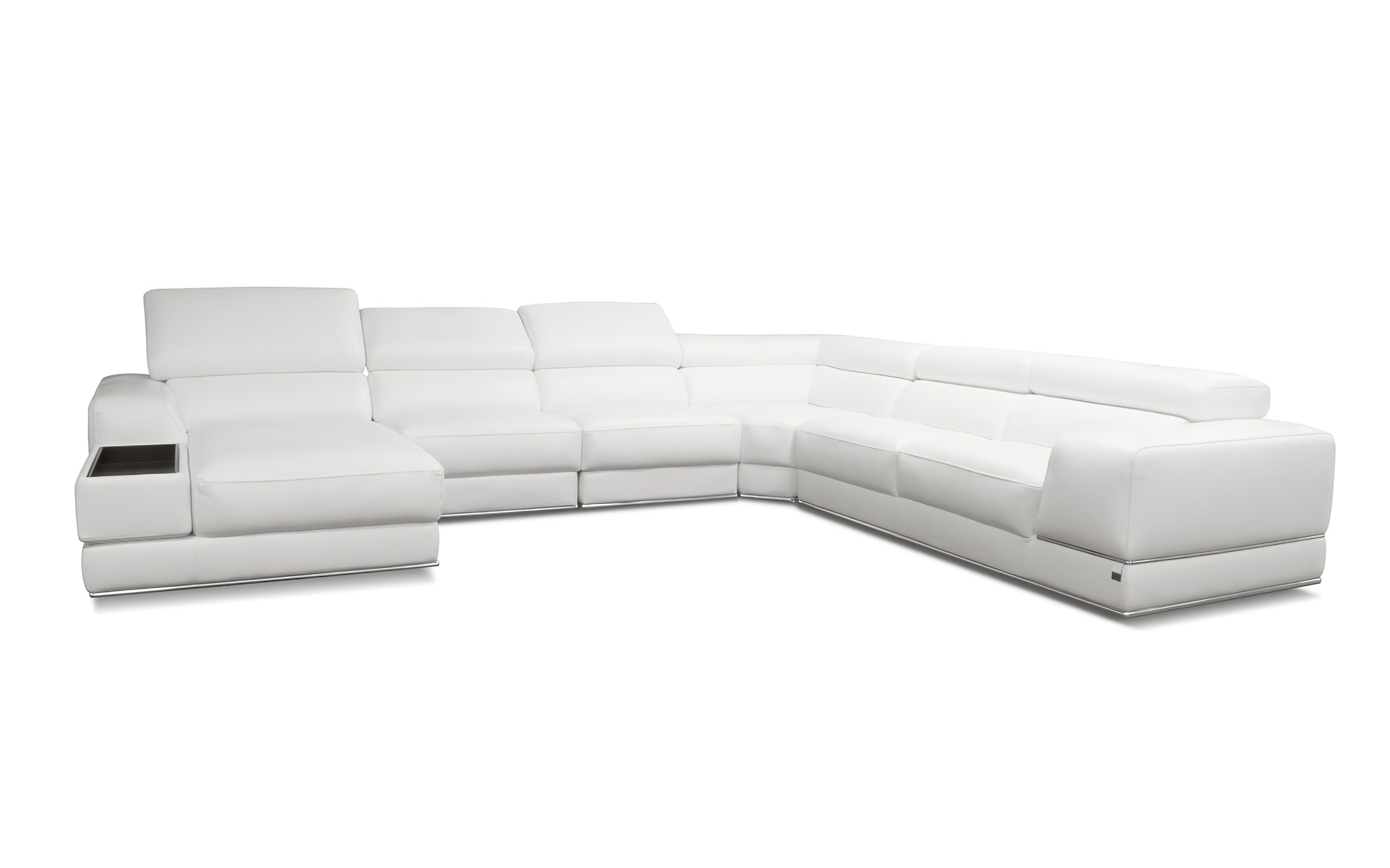 Modern Leather Sectional Sofa with Recliner - Luxurious Comfort for Living Room, Home Theater & Lounge Areas | Premium Top Grain Leather & Sturdy Frame | Easy Assembly & Free Shipping