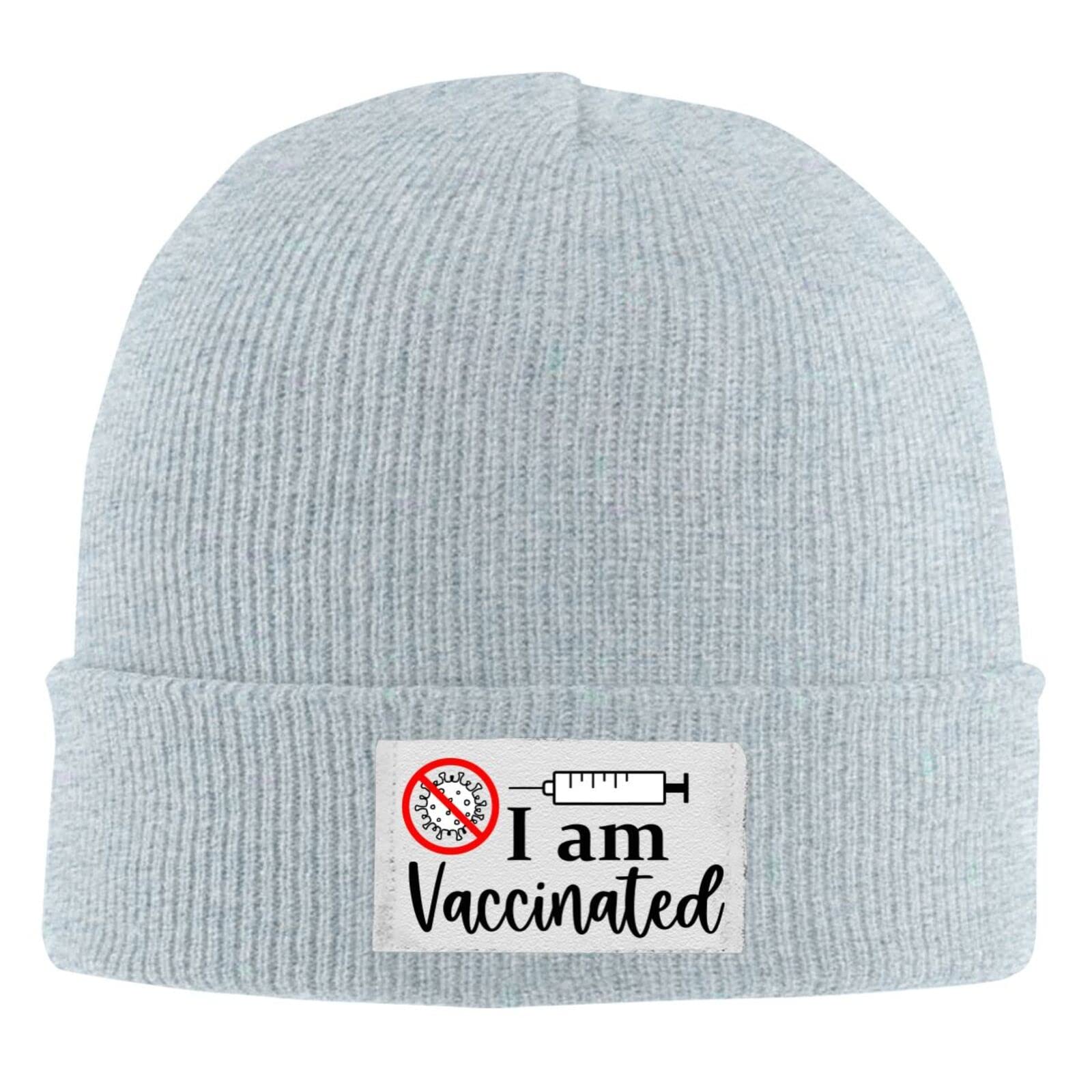 Fully Vaccinated Knit Hat - Warm Winter Beanie for Men & Women - Cozy Knitted Cap for Daily Use - Perfect for Outdoor Activities & Cold Weather