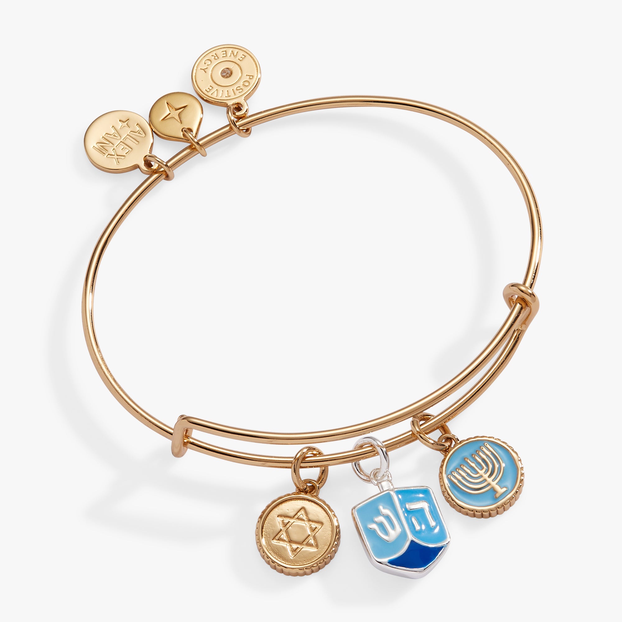 Festive Hanukkah Dreidel Bangle Bracelet - Elegant Jewish Holiday Jewelry for Women & Girls - Perfect for Hanukkah Gifts & Celebrations