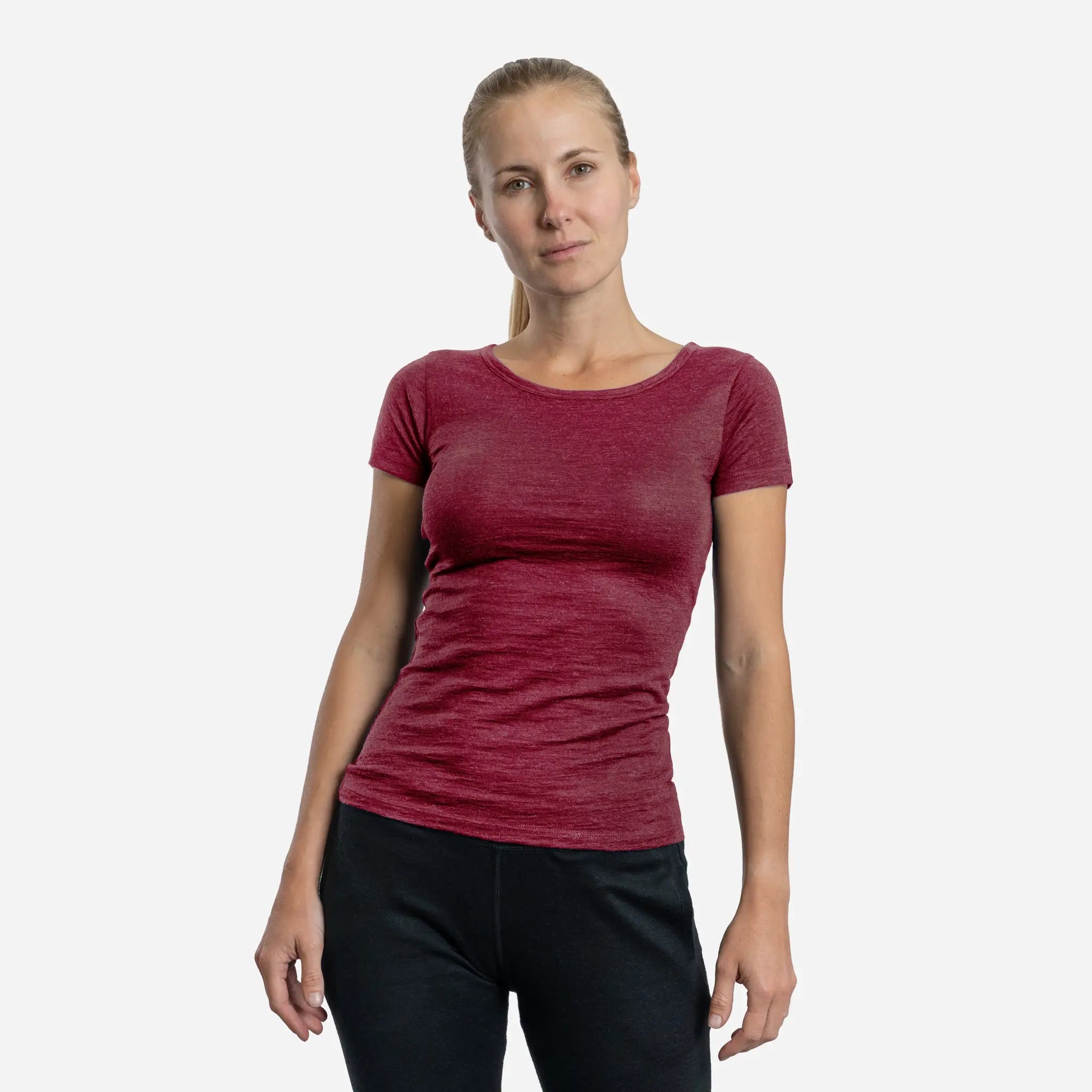 Ultralight Women's Alpaca Wool T-Shirt - 160 GSM Soft Crew Neck Tee for Travel, Hiking & Everyday Comfort