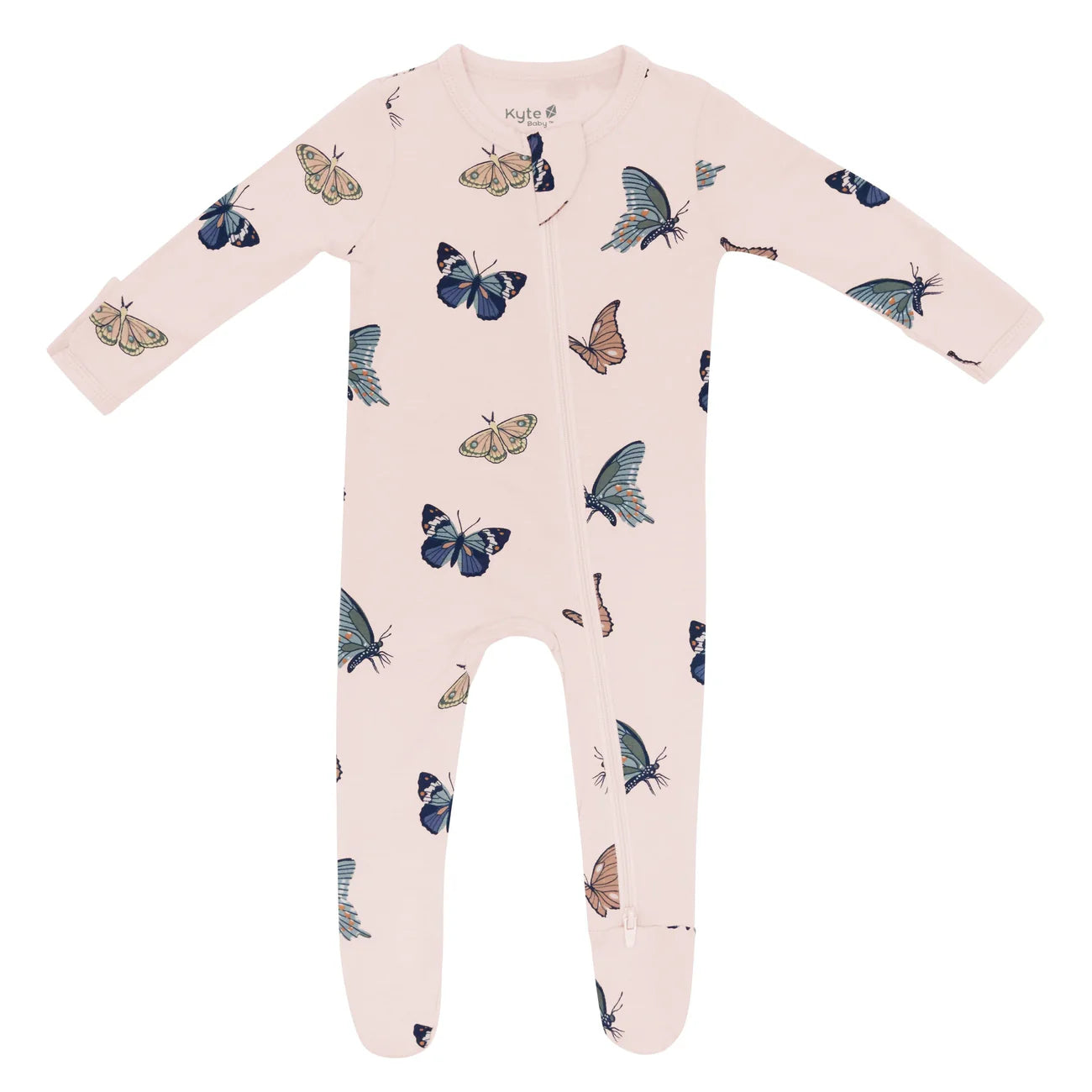 Pink Zippered Footie Pajamas for Baby Girls - Soft Butterfly Design for Cozy Sleep & Playtime - Perfect for Nursery, Bedtime & Photo Shoots