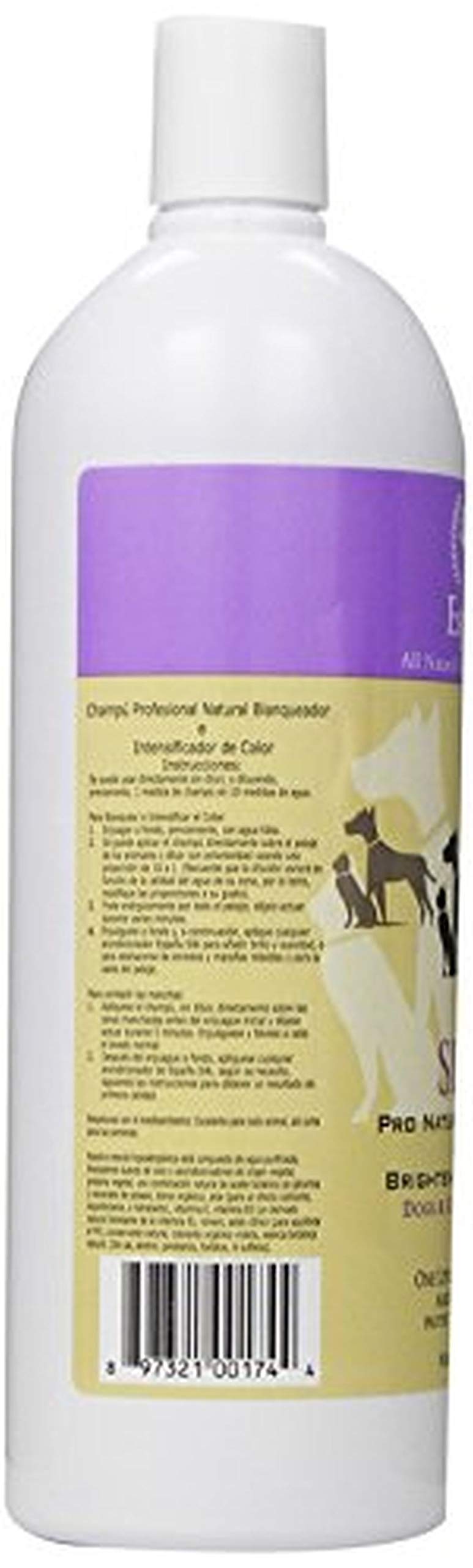 Espana Silk ESP0320DC Whitening & Brightening Shampoo for Dogs & Cats - 33.82oz Silk Protein Formula for Shiny Fur | Perfect for Show Pets & Daily Grooming
