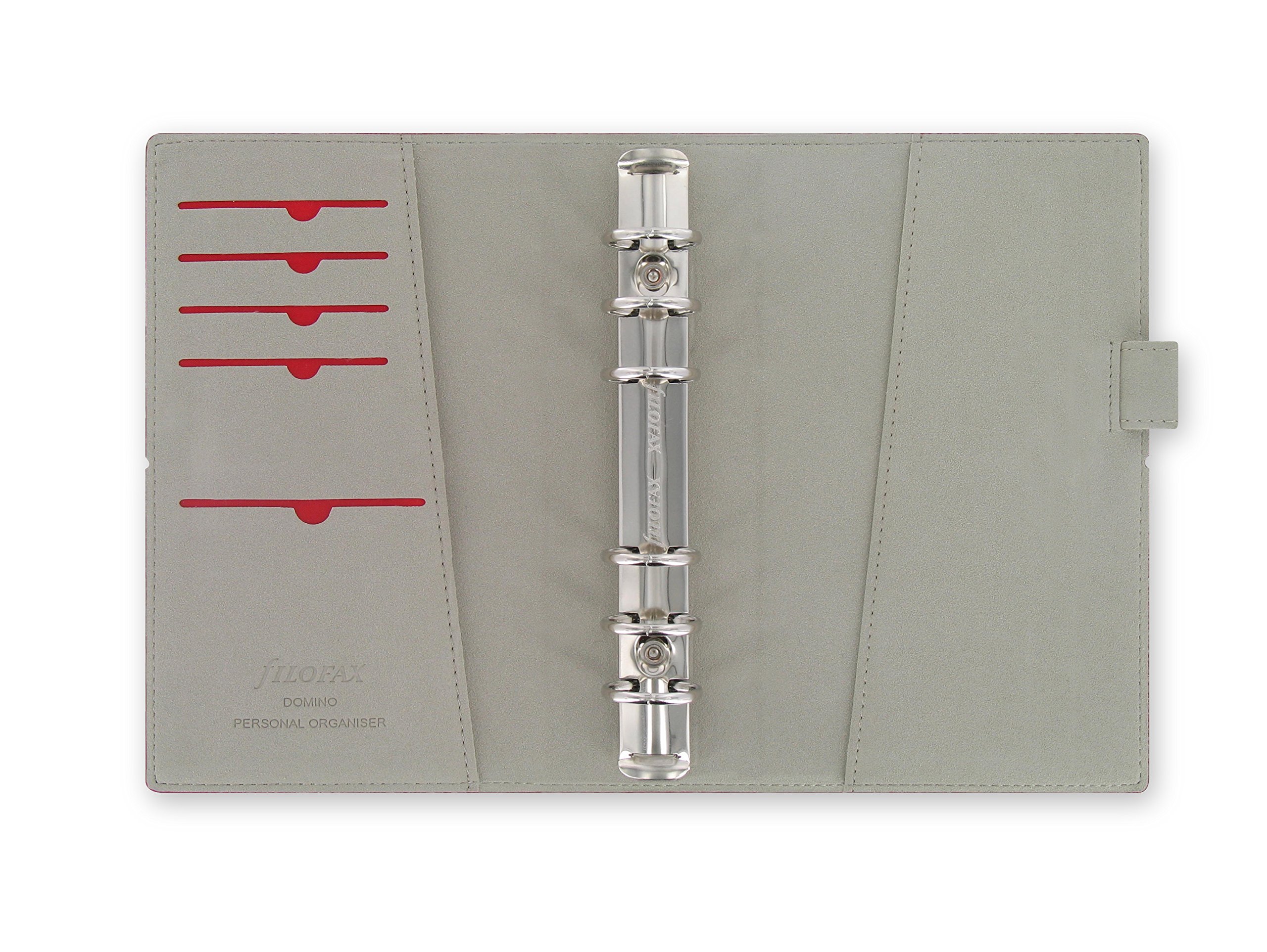 Filofax Personal Domino Red Leather Planner Organizer - Perfect for Work, School & Daily Productivity | A5 Size Refillable Notebook Diary
