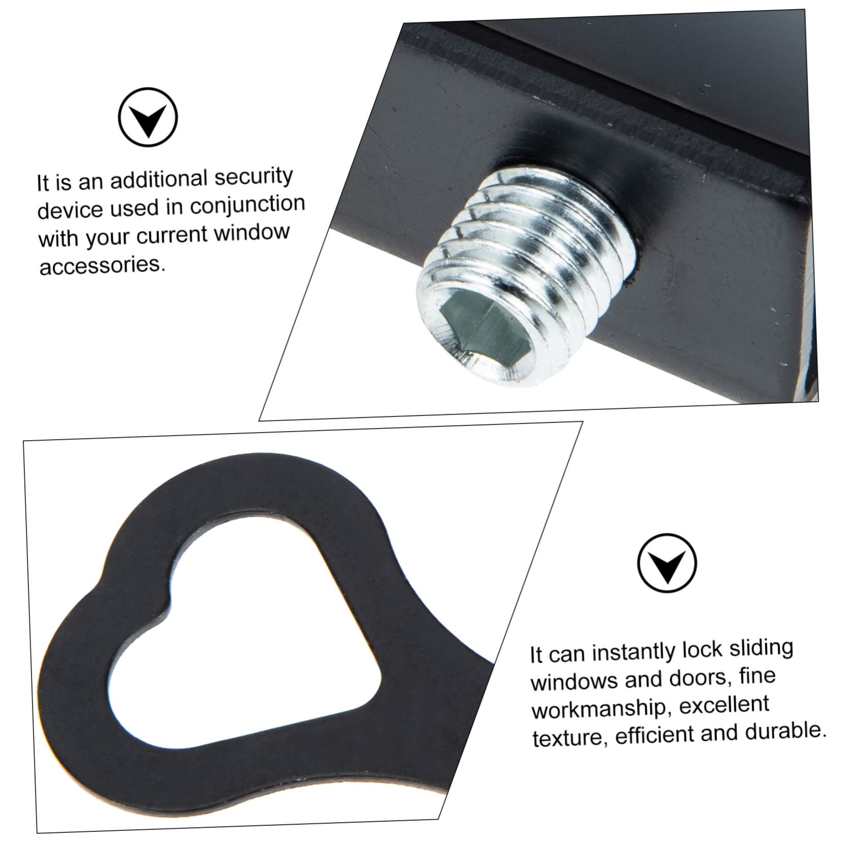 ORFOFE 3-Pack Sliding Window Security Locks - Child Safety Locks & Catches for Doors & Windows - Durable Aluminum Alloy (Black) - Perfect for Home Security & Pet Safety