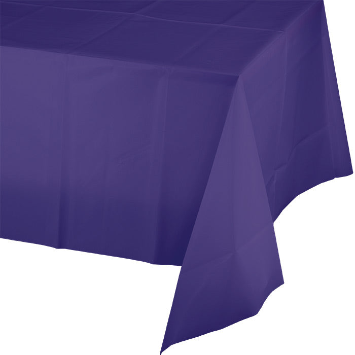 12-Pack Bulk Purple Plastic Table Covers 54