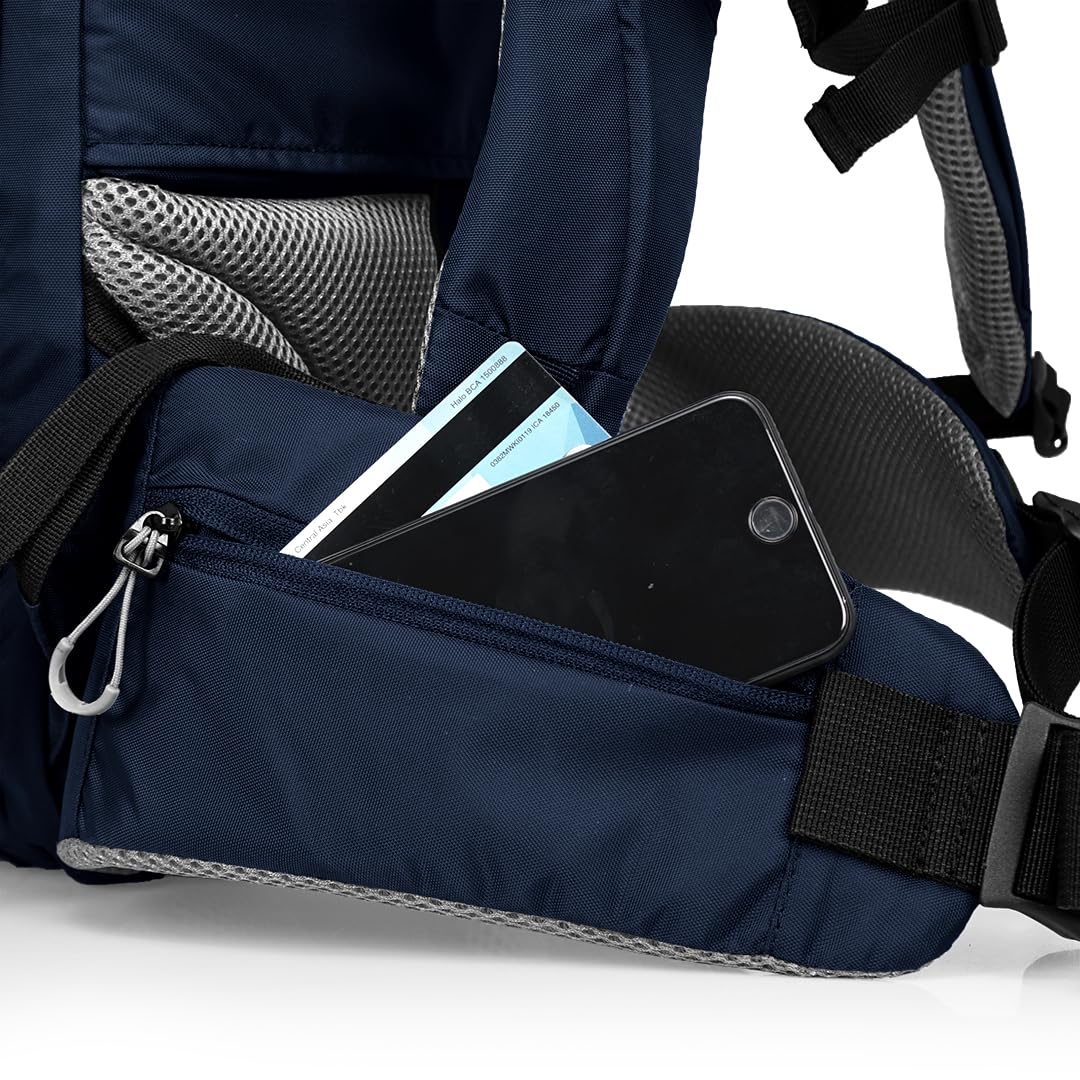 Torch Men's 45L Expandable Travel Backpack - Carry On Airplane Approved Backpack Fits 17 Inch Laptop with Rain Cover - Fujisawa Navy | Perfect for Business Trips, Weekend Getaways & Outdoor Adventures