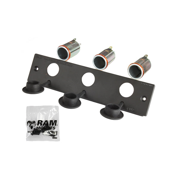 RAM FP2 CIG3 12V Cigarette Lighter Socket Faceplate - Durable Power Outlet for Cars, Trucks & RVs - Perfect for Charging Phones, GPS & Portable Devices On The Go