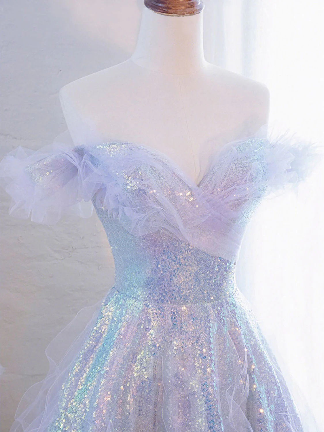 Lilac Off Shoulder Prom Dress - Sweet Fairy Party Gown for Women | Elegant Evening Gala, Homecoming Dance, Wedding Guest Outfit