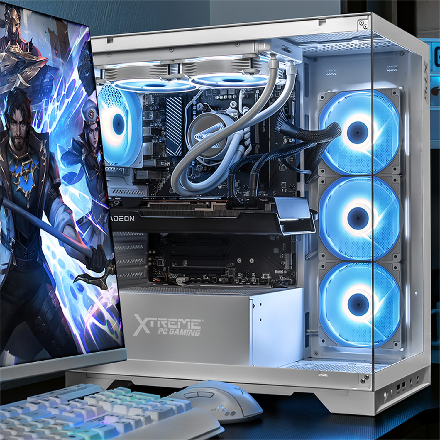 Xtreme PC Gaming Desktop - AMD Radeon RX 7700 XT, Ryzen 9 7900X, 32GB DDR5 RAM, 1TB SSD, Liquid Cooling, WiFi 6, White - Ultimate Gaming & Streaming PC for 4K Gaming, VR & Content Creation
