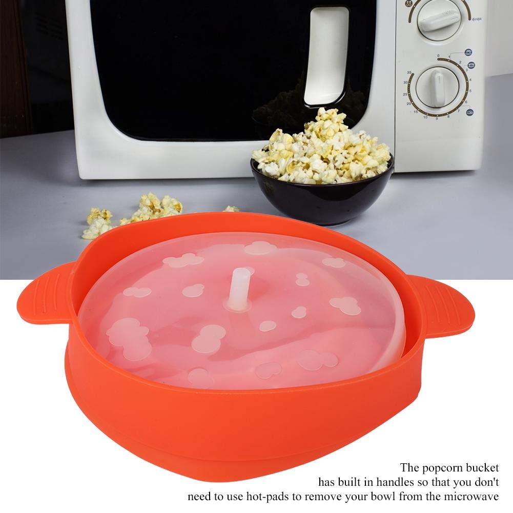 TOPINCN Collapsible Silicone Microwave Popcorn Popper with Handle & Lid - BPA-Free Popcorn Maker Bowl for Microwave or Oven (Red) - Perfect for Movie Nights, Snack Time & Family Gatherings