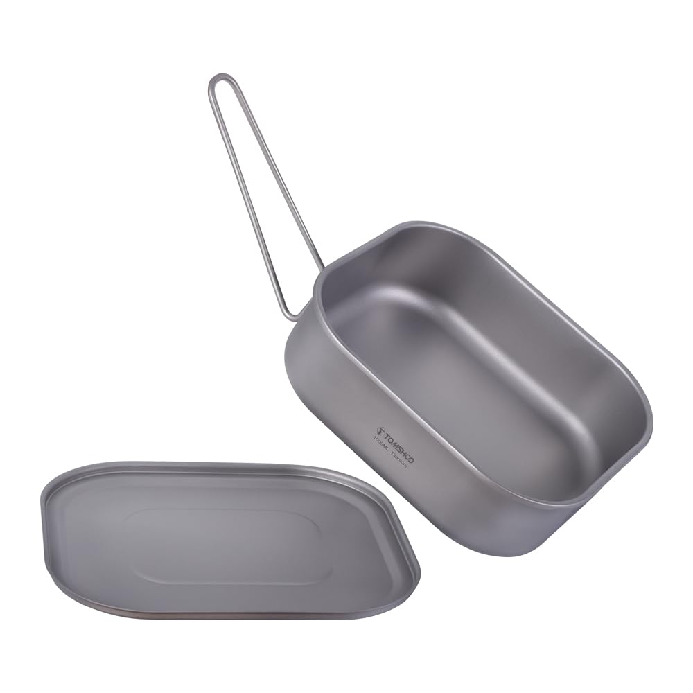 Premium Titanium Lunch Box - Lightweight & Durable Camping Bento Box with Foldable Handle & Secure Lid - Perfect for Outdoor Cooking, Camping, Hiking, Backpacking & Picnics - Ideal for Meal Prep, Office Lunch & Travel Food Storage