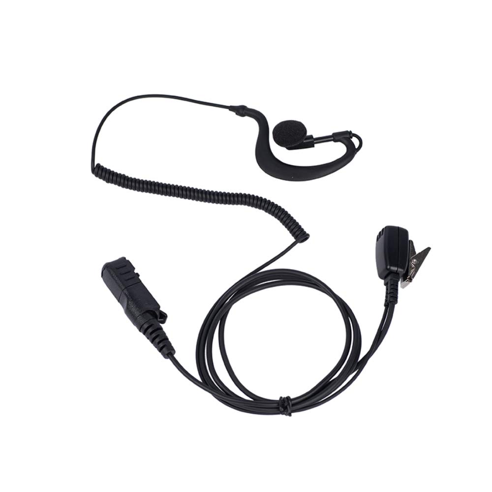 Klykon G-Shape Earpiece Headset with PTT Mic for Motorola XPR3500 XPR3000 XPR3300 XPR3300e XPR3500e - Mototrbo Walkie Talkie 2-Way Radio Accessories - Ideal for Security, Construction & Outdoor Communication