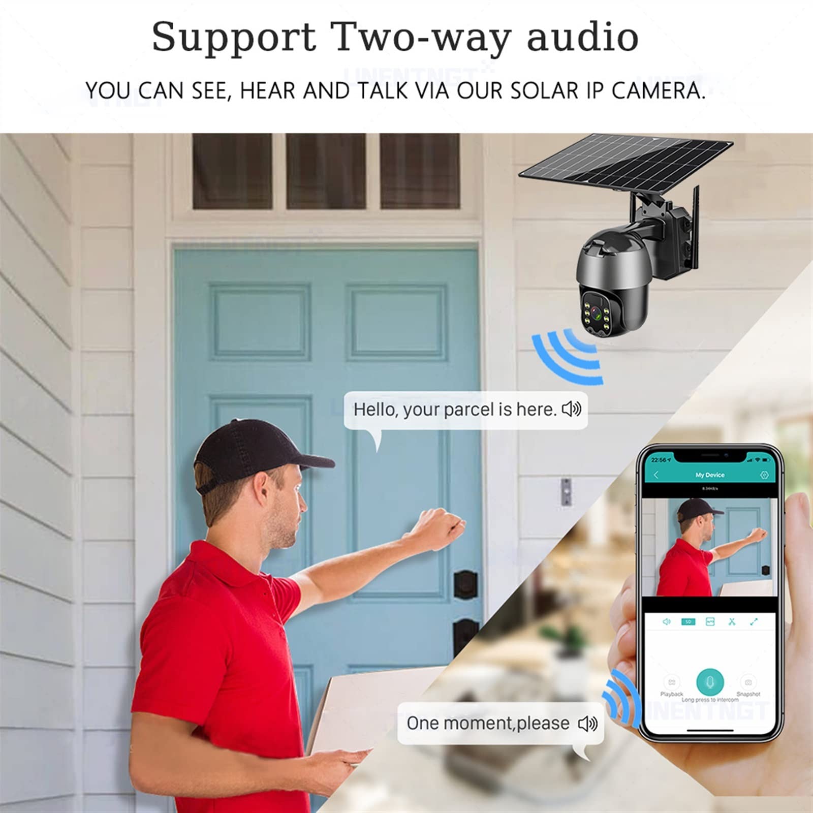 MEIVIYA 5MP Outdoor Security Camera with 6W Solar Panel, 4G SIM Card Slot, PTZ, Audio & Wireless IP Surveillance - Ideal for Home, Farm & Business Security (Includes 64GB Storage)