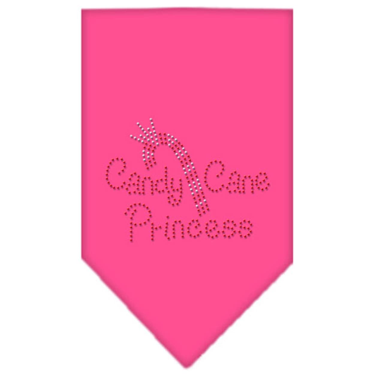 Sparkling Rhinestone Christmas Pet Bandana for Dogs - Candy Cane Princess Design in Bright Pink, Large Size | Perfect for Holiday Photos, Parties & Festive Pet Outfits