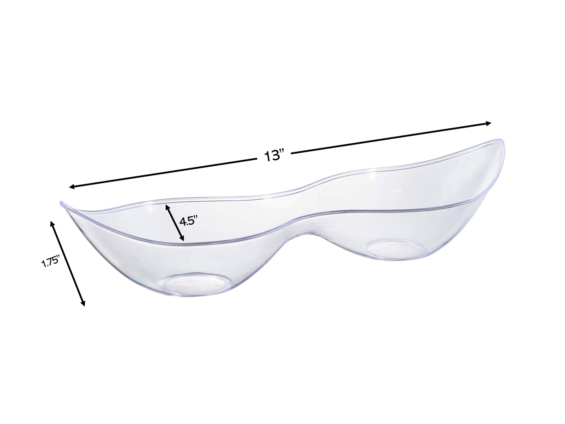 5-Pack Clear Plastic 2-Section Serving Trays - Perfect for Party Snacks, Appetizers, and Food Display at Events, BBQs, and Buffets