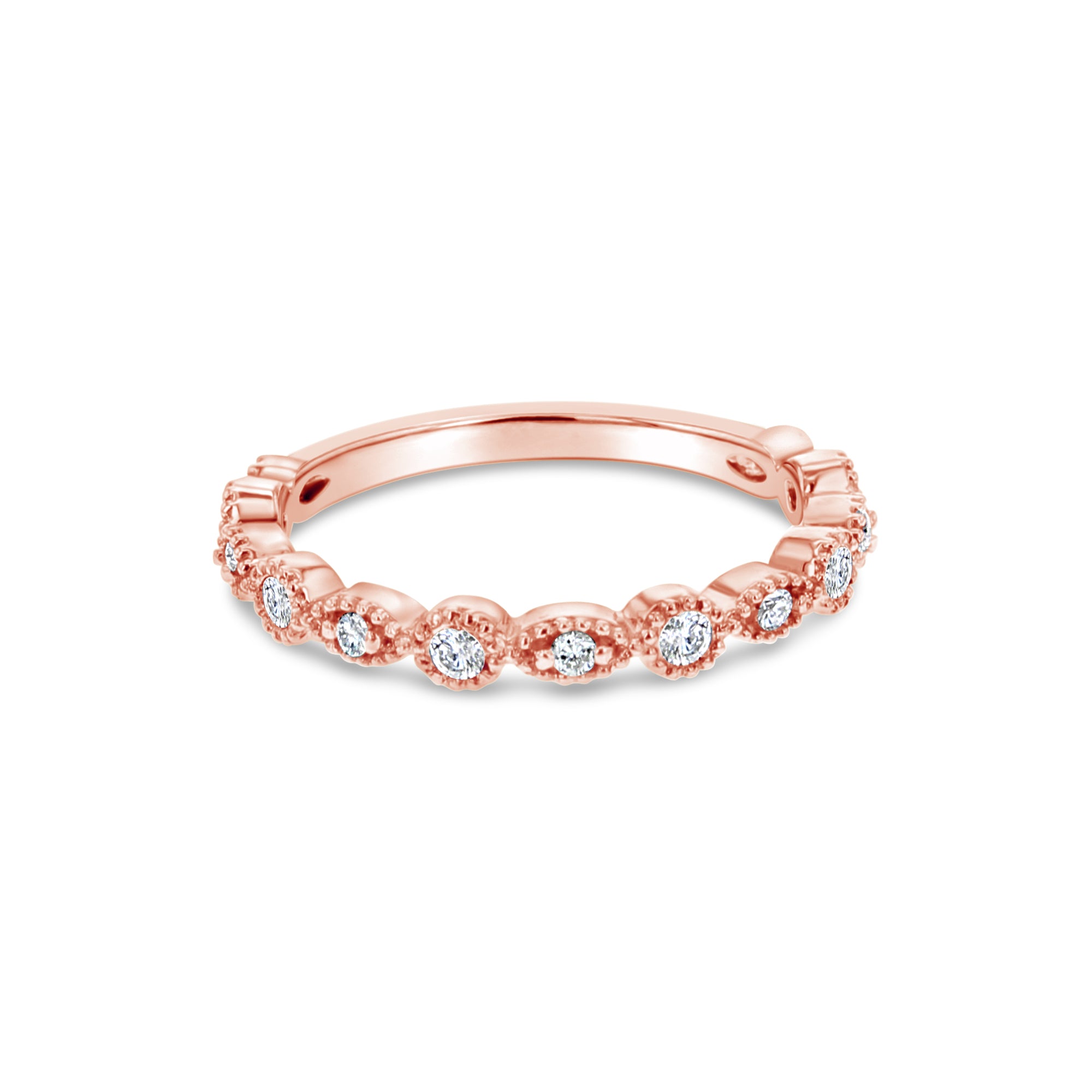 14K White, Rose & Yellow Gold Diamond Stackable Band Ring Set - 0.30cttw Total Weight - Perfect for Layering & Everyday Elegance