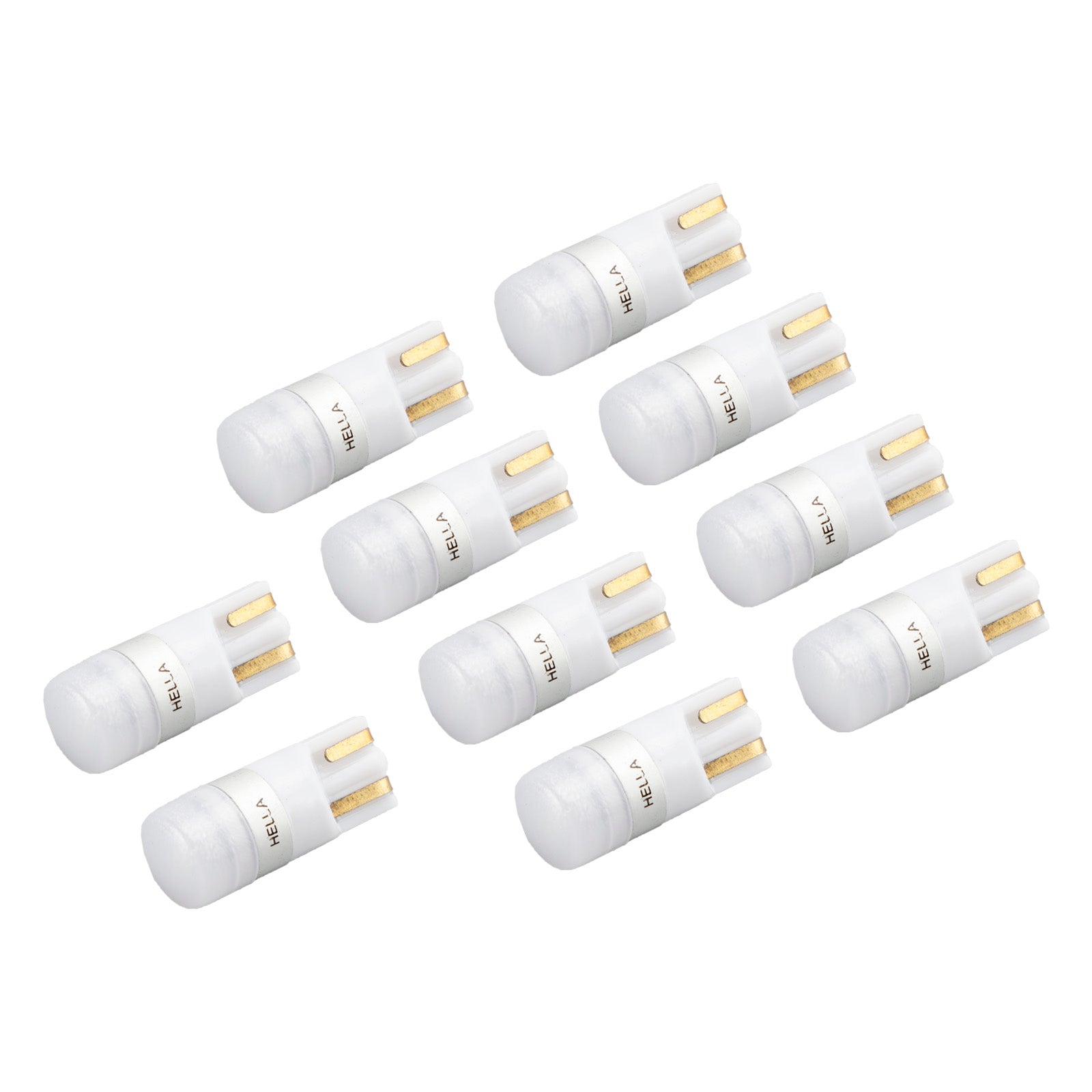 10X HELLA LED Retrofit Bulbs 158W LED T10 W5W 12V 1W W2.1x9.5D 6000K Cool White - Perfect for Car Interior Lights, Dome Lights, and Dashboard Illumination