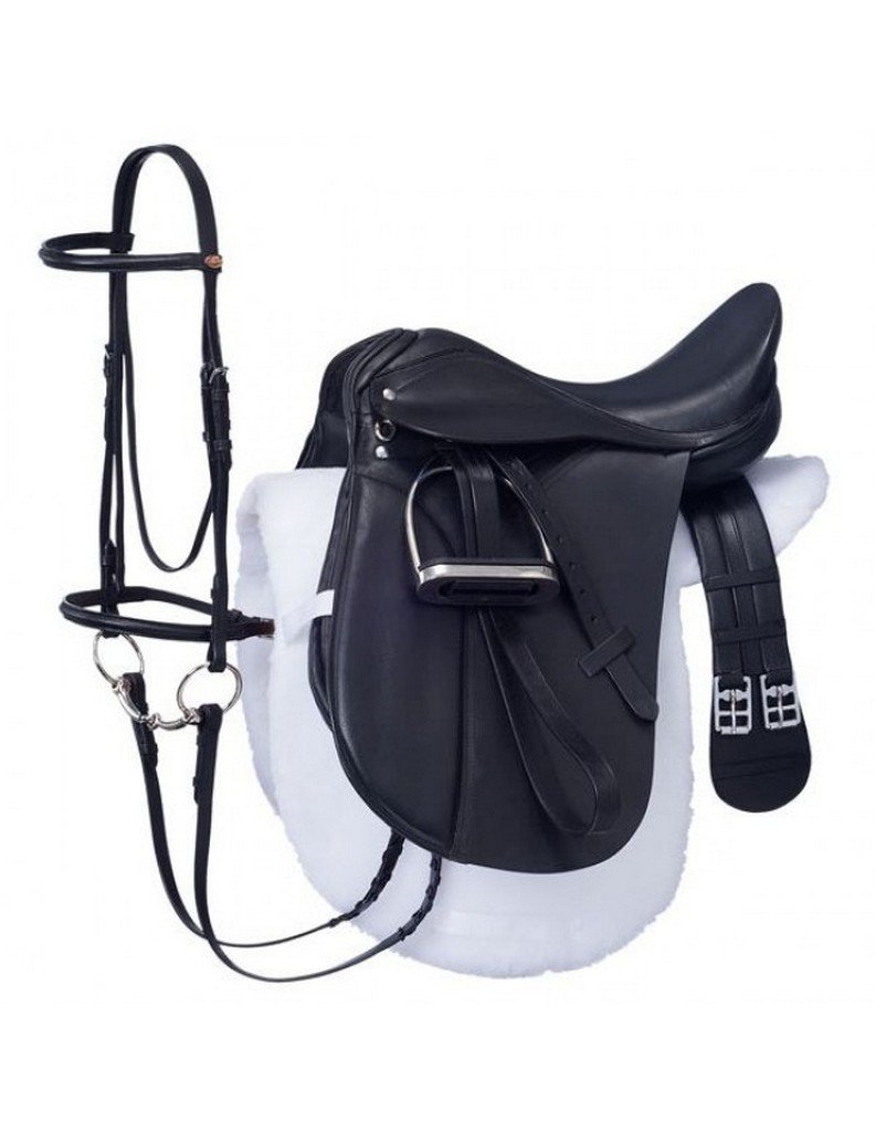 Premium SilverFox Dressage Saddle Set - English Equestrian Competition & Training Gear for Professional Riders - Perfect for Dressage Shows, Riding Lessons & Horseback Training