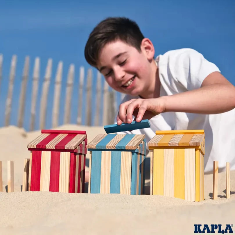 Premium KAPLA Wooden Building Blocks - 200-Piece Summer Set in Sturdy Storage Box | Creative STEM Toys for Kids, Perfect for Indoor & Outdoor Play, Educational Gift for Toddlers & Children