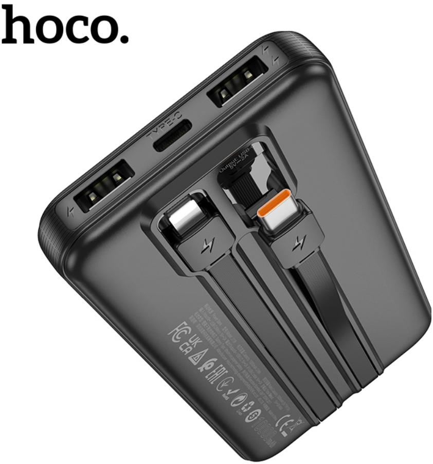 10,000mAh Portable Charger Power Bank with USB C & Lightning Cable - Fast Charging for iPhone, Android, iPad - Perfect for Travel, Camping, and Emergency Backup