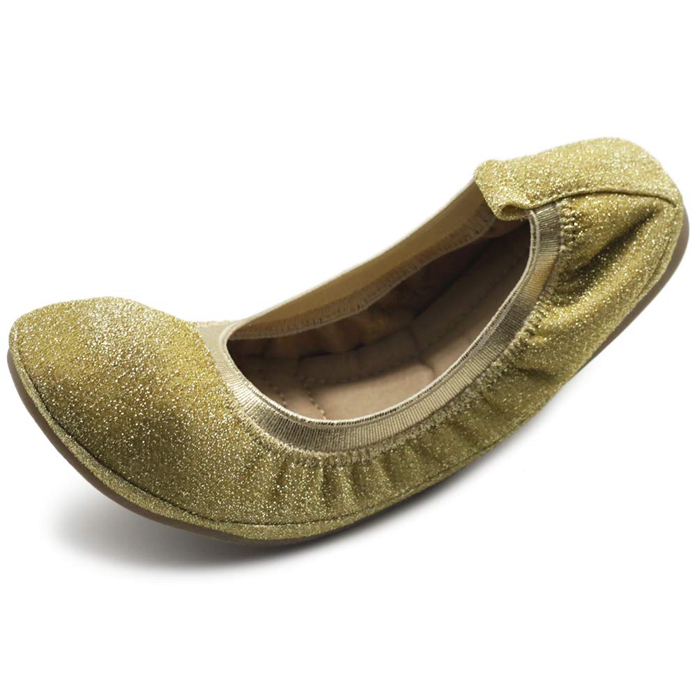 Ollio Women's Glitter Slip-On Ballet Flats - Comfortable Basic Shoes for Women | Perfect for Casual Wear, Office, and Daily Outfits