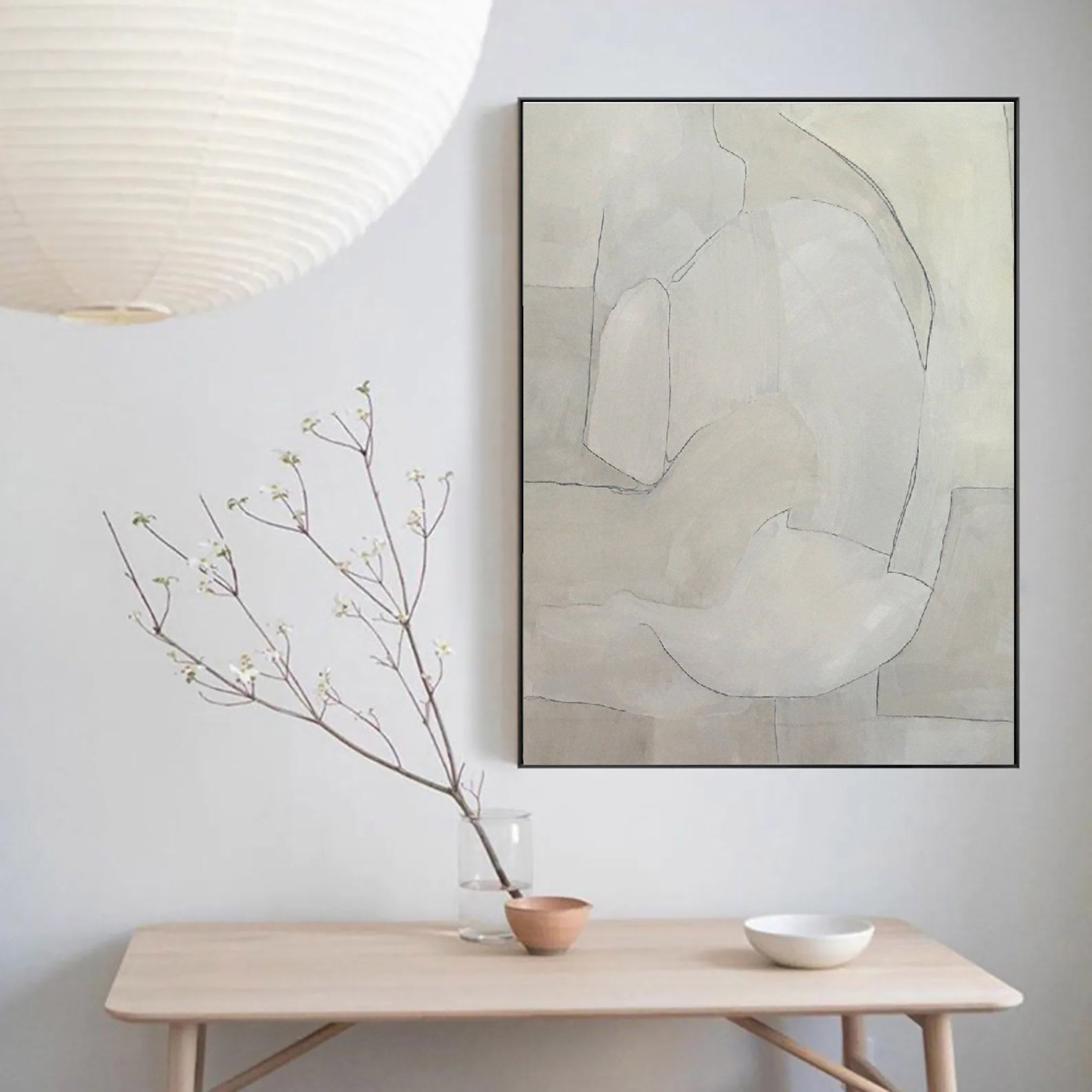 Modern Geometric Abstract Wall Art Painting Canvas Print #MM074 - Perfect for Living Room, Bedroom & Office Decor