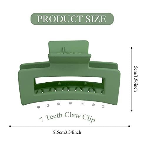 Korean Fashion Thick Hair Claw Clips for Women - 6 Pack Strong Hold Big Size Hair Clutches for Thick & Long Hair - Perfect for Ponytails, Buns & Everyday Styling