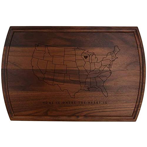 Premium Walnut Wooden Cutting Board with Juice Groove - 10.5x16 Inch Natural Engraved Kitchen Chopping Board - Perfect for Anniversary, Wedding, Birthday & Housewarming Gifts - Handcrafted in USA - Ideal for Food Prep, Charcuterie Boards & Home Decor
