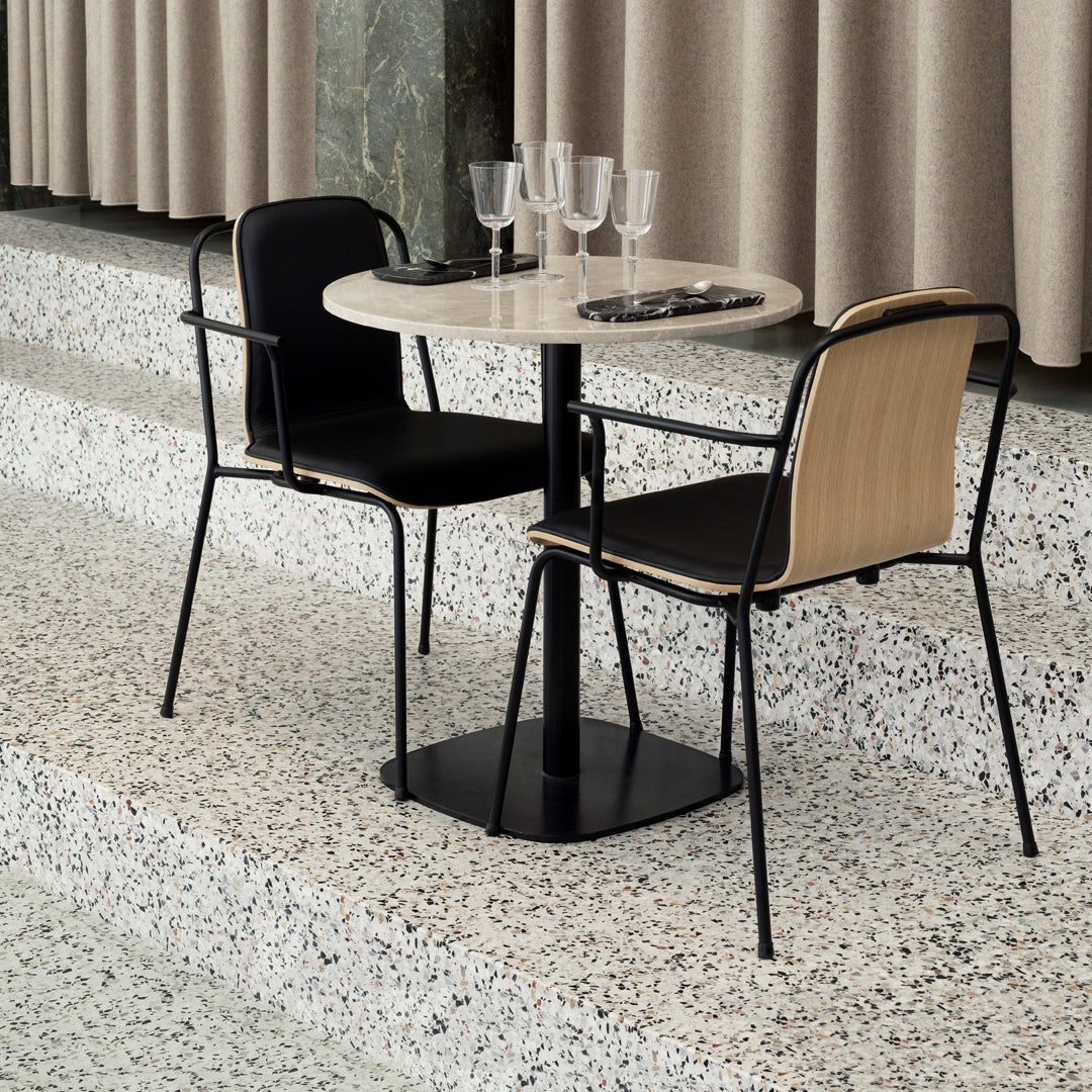 Round Cafe Table - Modern & Durable Indoor/Outdoor Dining Table for Restaurants, Patios & Home Decor