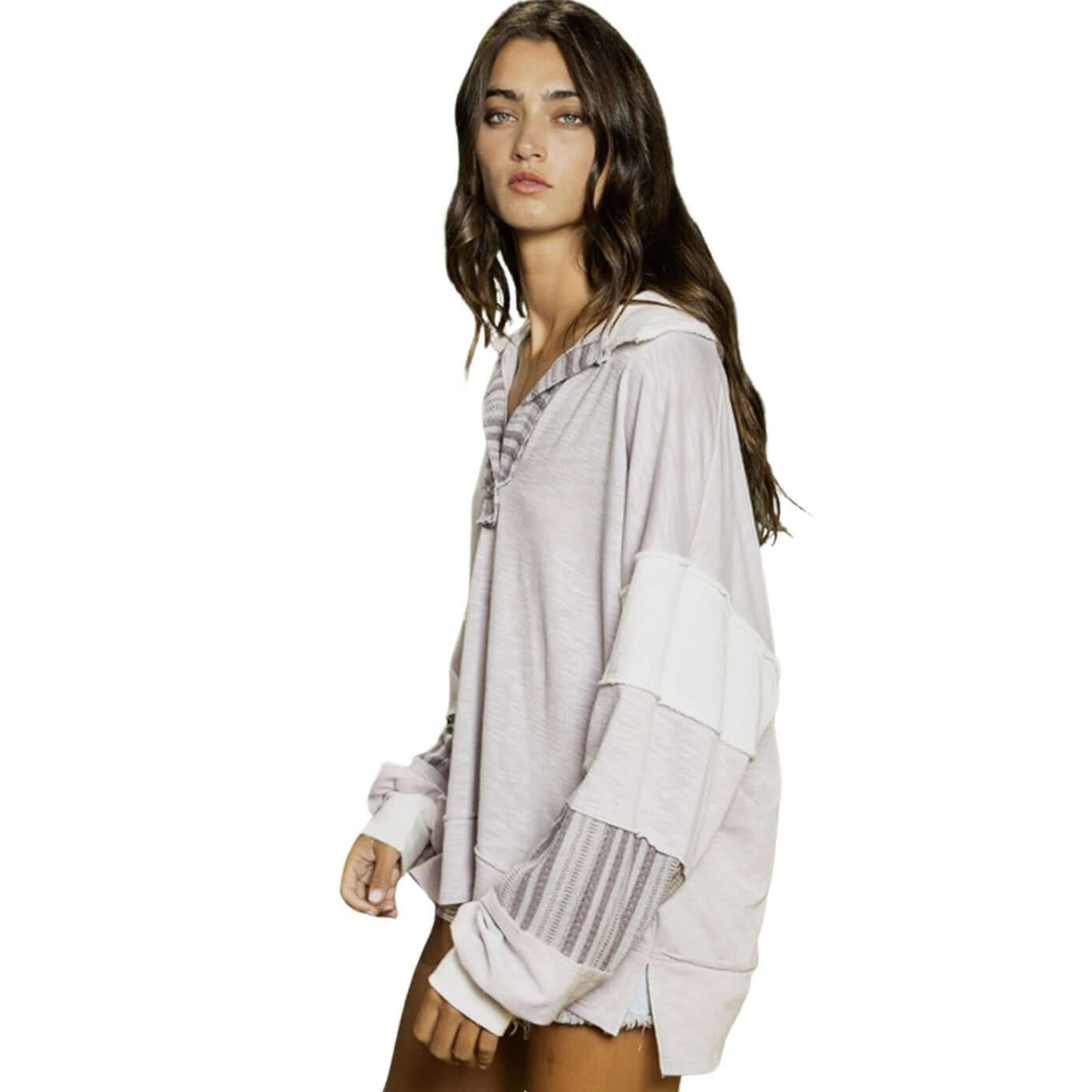 Premium Oversized Cotton Sweatshirt for Women | 100% USA-Made Soft Lavender Pullover | Cozy Loungewear & Casual Streetwear Outfit